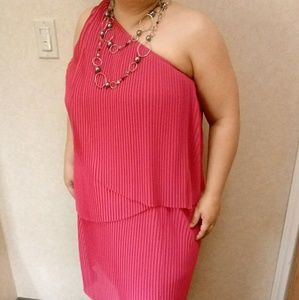 Pink one shoulder Michael Kors dress